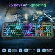 Muzpu Gaming Keyboard,Mechanical Keyboard,Wired Keyboard,IP57 Waterproof,Ultra Sensitive & Quiet Response,RGB Gaming Backlit Keyboard for PC/Mac Gamers,Black