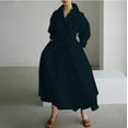 thumbnail image 1 of VISgogo Vestido elegante para mujer, color sólido/estampado de leopardo, manga larga, vestido camisero con cintura ceñida, S-XXXXXL VISgogo  moda, 1 of 2