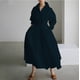 thumbnail image 1 of VISgogo Vestido elegante para mujer, color sólido/estampado de leopardo, manga larga, vestido camisero con cintura ceñida, S-XXXXXL VISgogo  moda, 1 of 2