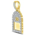 thumbnail image 2 of 10kt Yellow Gold Mens Round Diamond Headstone RIP Picture Memory Pendant 1-1/2 Cttw, 2 of 2