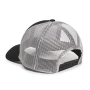 Outdoor Cap Blank Trucker Hat – Low Profile Structured Cotton Baseball Cap with Mesh Back, Adjustable Snapback, One Size, Black/White