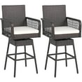 thumbnail image 1 of Costway 2 PCS 29" Patio 360° Swivel Bar Stool with Cross-Woven Armrests Footrest Metal Frame, 1 of 1