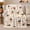 Bow Pugs, variant on Whimsical Fawn Pug Collage Off-White Quilted Background, Playful Pet Portrait Pattern, Warm Flannel Blanket for Living Room and Bedroom, Dog Lovers Just Because Gift, Pet Lover Home Decor