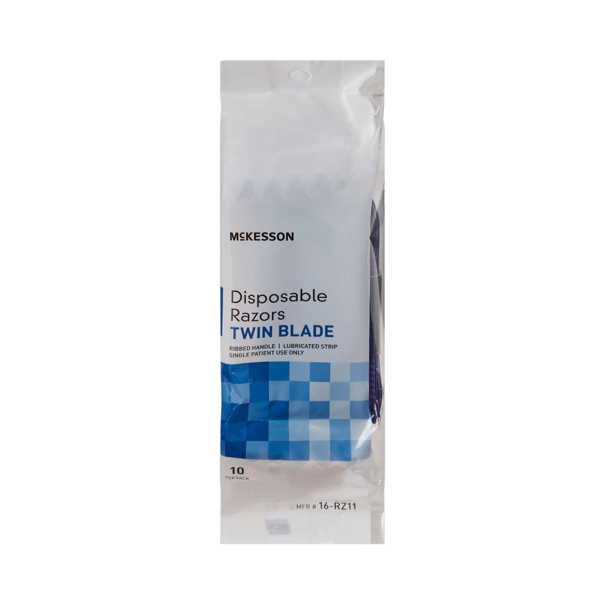 McKesson Disposable Razors for Men or Women - Fixed Head, Twin Blade, 10 Count, 72 Packs, 720 Total