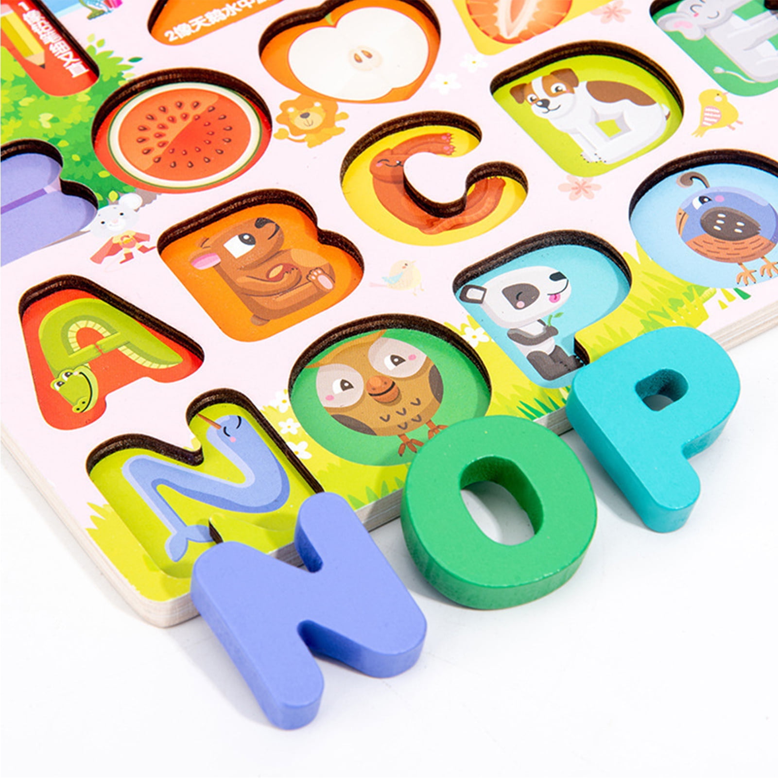 Abanopi Wooden Number Puzzle Shape Sorter Counting & Matching Game