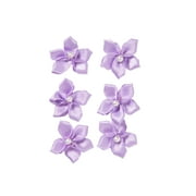 Offray Accessories, Lt Orchid 3/4 Inch 5 Petal Flower With Pearl Accessory, 6 Count, 1 Package