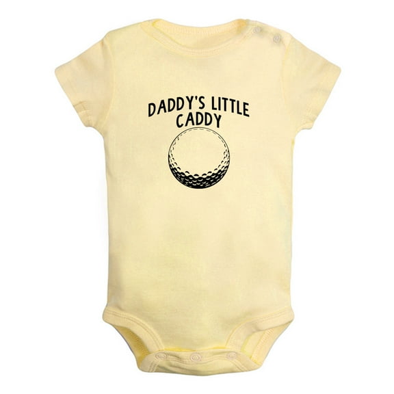 Daddy's Little Caddy Funny Rompers For Babies, Newborn Baby Unisex Bodysuits, Infant Jumpsuits, Toddler 0-24 Months Kids One-Piece Oufits (Yellow, 6-12 Months)