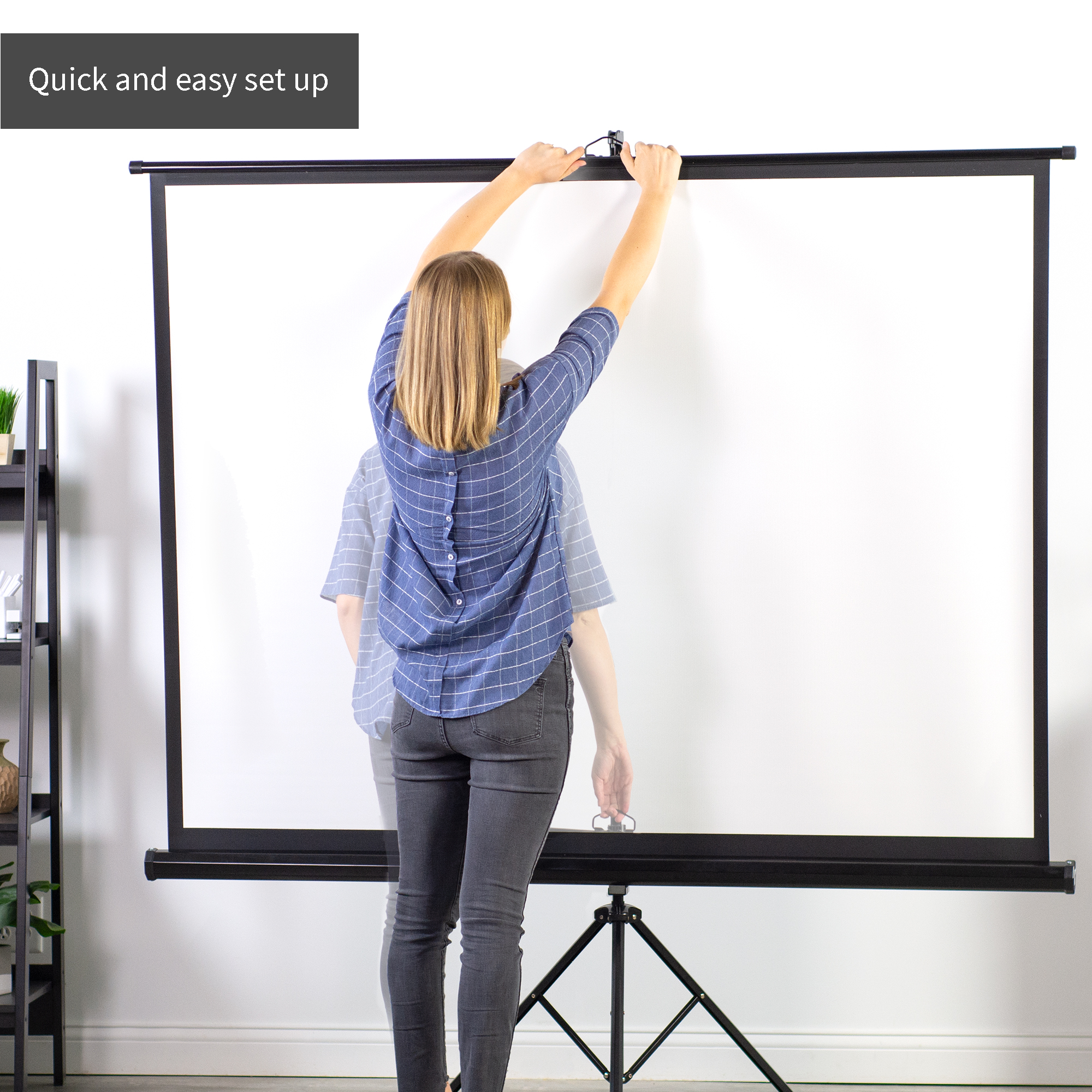 VIVO 100" Portable Projector Screen 4:3 Projection Pull Up Foldable Stand Tripod - image 4 of 6