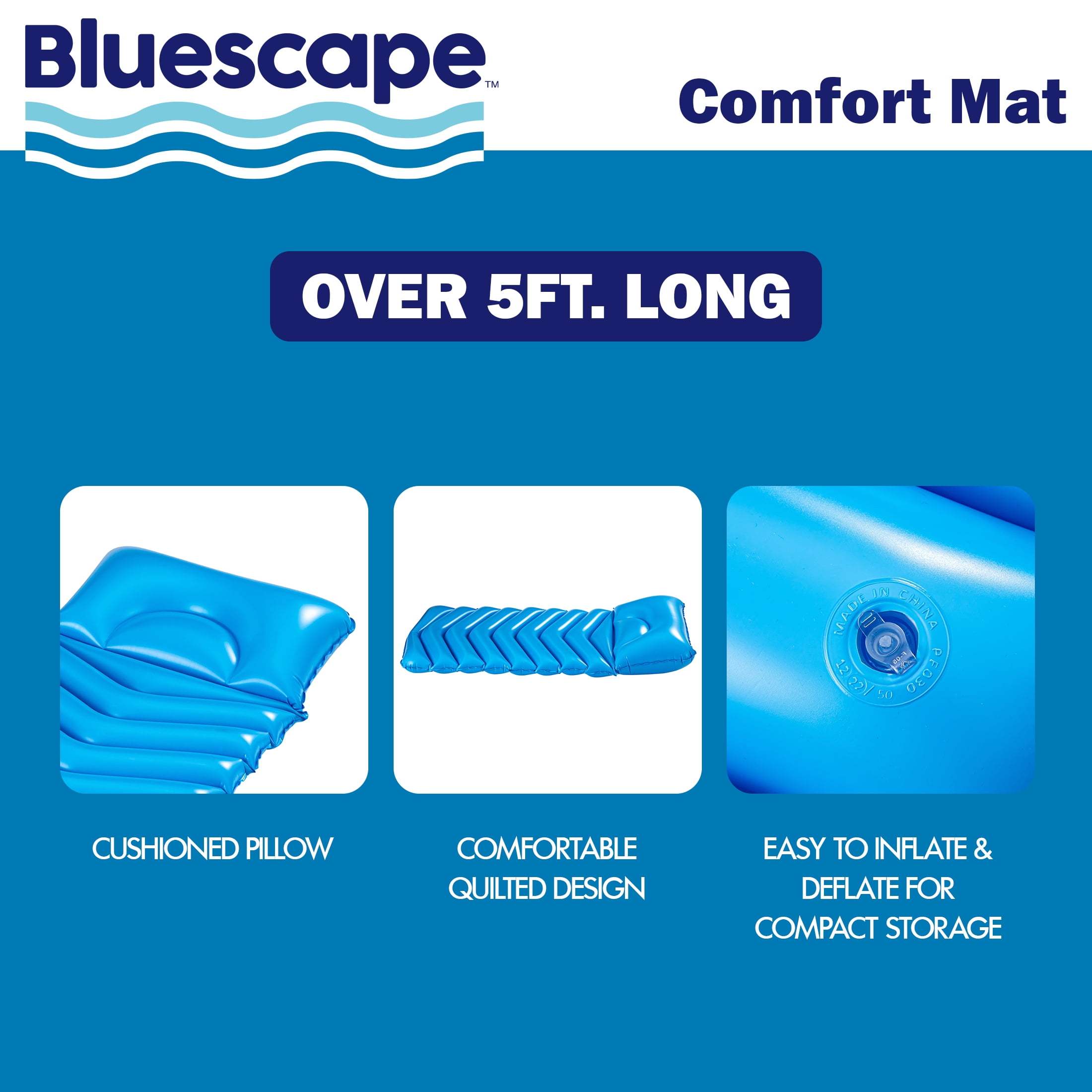 (2 pack) Bluescape Blue Dream Air Mat, Inflatable Pool Float, Age 14 & up, Unisex