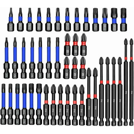46-Piece Magnetic Impact Screwdriver Bit Set, Magnetic Nut Driver Set for Impact Drill, Anti-Slip High Magnetic Screwdriver Drill Bit Set for Home DIY and Workshop Work (46PC)