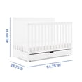 thumbnail image 6 of Simmons Kids Logan 6-in-1 Convertible Crib w/ Drawer, Greenguard Gold Certified, Converts to Toddler Bed, Daybed, Sofa & Full-Size Bed w/ & w/o Headboard, Fits Standard Crib Mattress, Bianca White, 6 of 15
