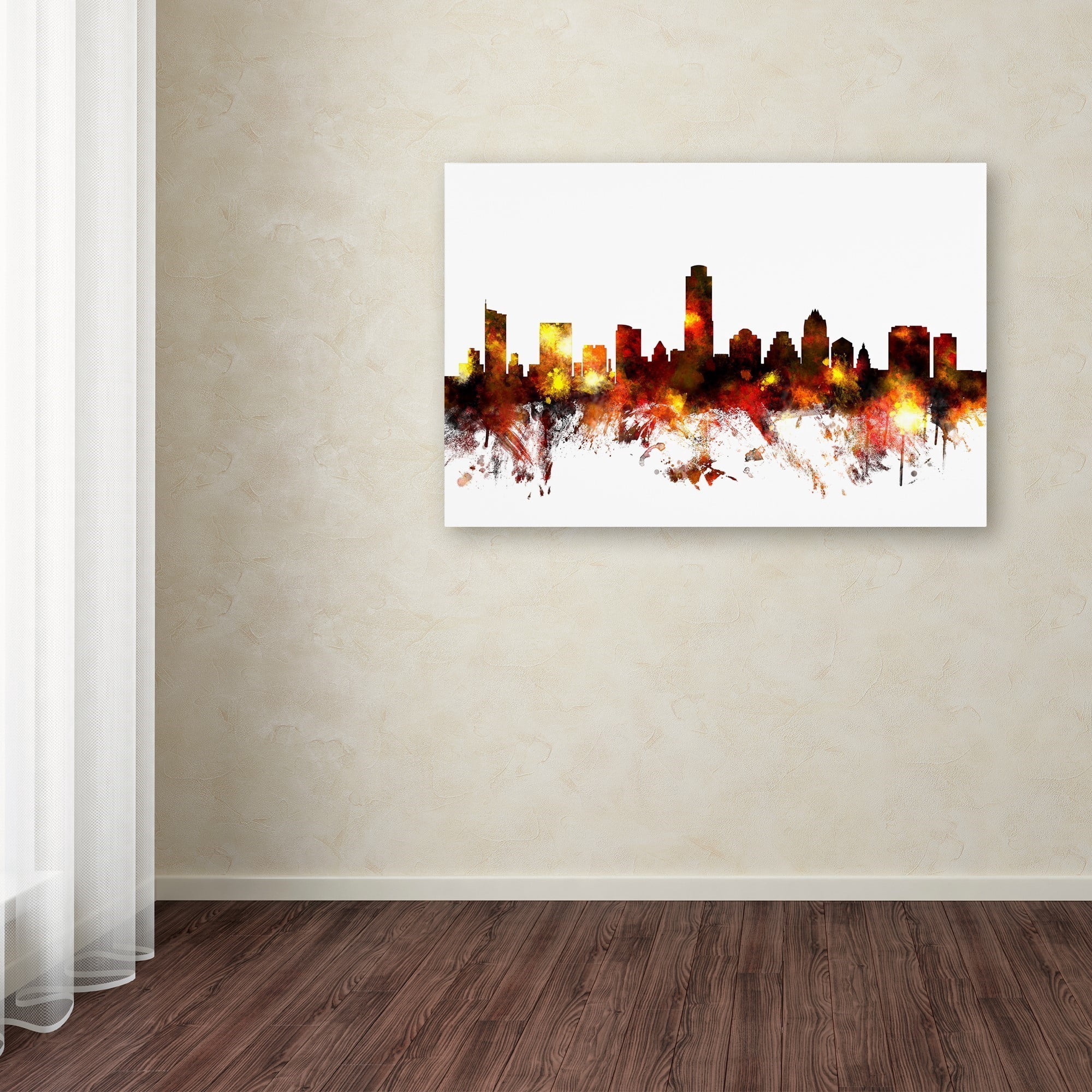 Trademark Fine Art "Austin Texas Skyline III" Canvas Art by Michael Tompsett