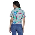thumbnail image 4 of Moomaya Printed Short Top For Women Summer Casual Zip Collar Tee T-Shirts, 4 of 8