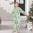 thumbnail image 6 of Soft Big Kids Onesie Pajamas Cozy Loose-Fit Jumpsuits for kids with Pockets for Christmas Lounge & Play Green Christmas Trees and Snowflakes, 6 of 8