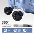 thumbnail image 5 of Zimtown 2 Piece Luggage Set, 20" Carry-On Expandble ABS+PC Luggage Hardside Lightweight Suitcase, 14" Mini Cosmetic Cases, Blue, 5 of 10