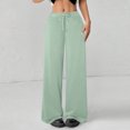 thumbnail image 5 of Women's High Waisted Wide Leg Sweatpants Casual Jogger Pants for Relaxed and Sporty Everyday Use,Mint Green,L, 5 of 6