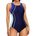 thumbnail image 1 of Beautyin One-piece Women Sports Swimwear Swimming Fitness Boxer Stereoscopic Pattern Bathing Suits Open Back Beach Wear Quick-drying Swimsuit for Swimming Pool, 1 of 8