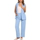 thumbnail image 1 of INSPIRAR CHIC Conjunto de 2 Piezas para Mujeres, Outfits Casuales, Blazer Sin Mangas y Pantalones Anchos Elegantes, Talla L Azul, 1 of 6