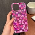 thumbnail image 3 of Funda transparente con estampado gráfico de flores para iPhone 15, iPhone 11, 13, 12, 14, 16 Pro Max, XR, X, Xs Max, 6, 7, 8 Plus, SE 2022, 3 of 5