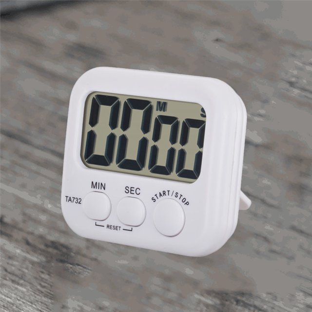 WASHWEPE White Digital Kitchen Timer with Large LED Display for Home Use Compact Plastic Design 99 min 59 sec