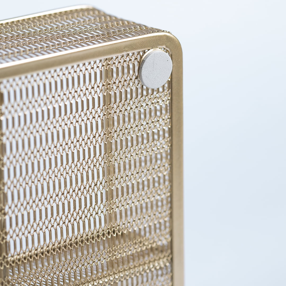 Blu Monaco Desk Drawer Organizer Tray for Office Organization - Gold Metal Large Drawer Organizer Bins - Desk Drawer Organizers and Accessories Tray Organizer