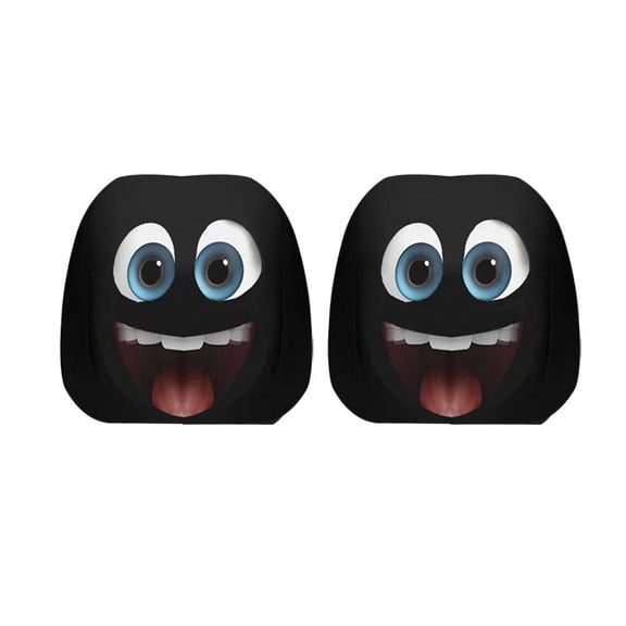 Funny Car Headrest Covers, Personalized Mystery Portrait Print Auto Interior Accessory, Universal Stretchy Washable Protective Covers
