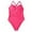 Hot Pink, variant on Women's One Piece Swimsuits Tummy Control Cutout High Waisted Bathing Suit Wrap Tie Back 1 Piece Swimsuit