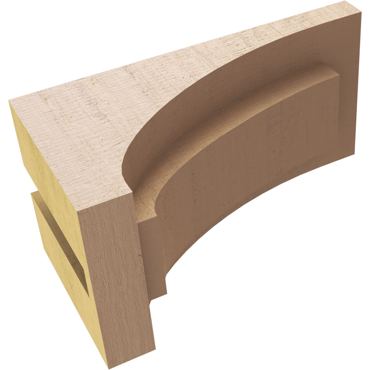 4"W x 8"D x 4"H Wide Rivera Rough Cedar Woodgrain TimberThane Corbel, Primed Tan