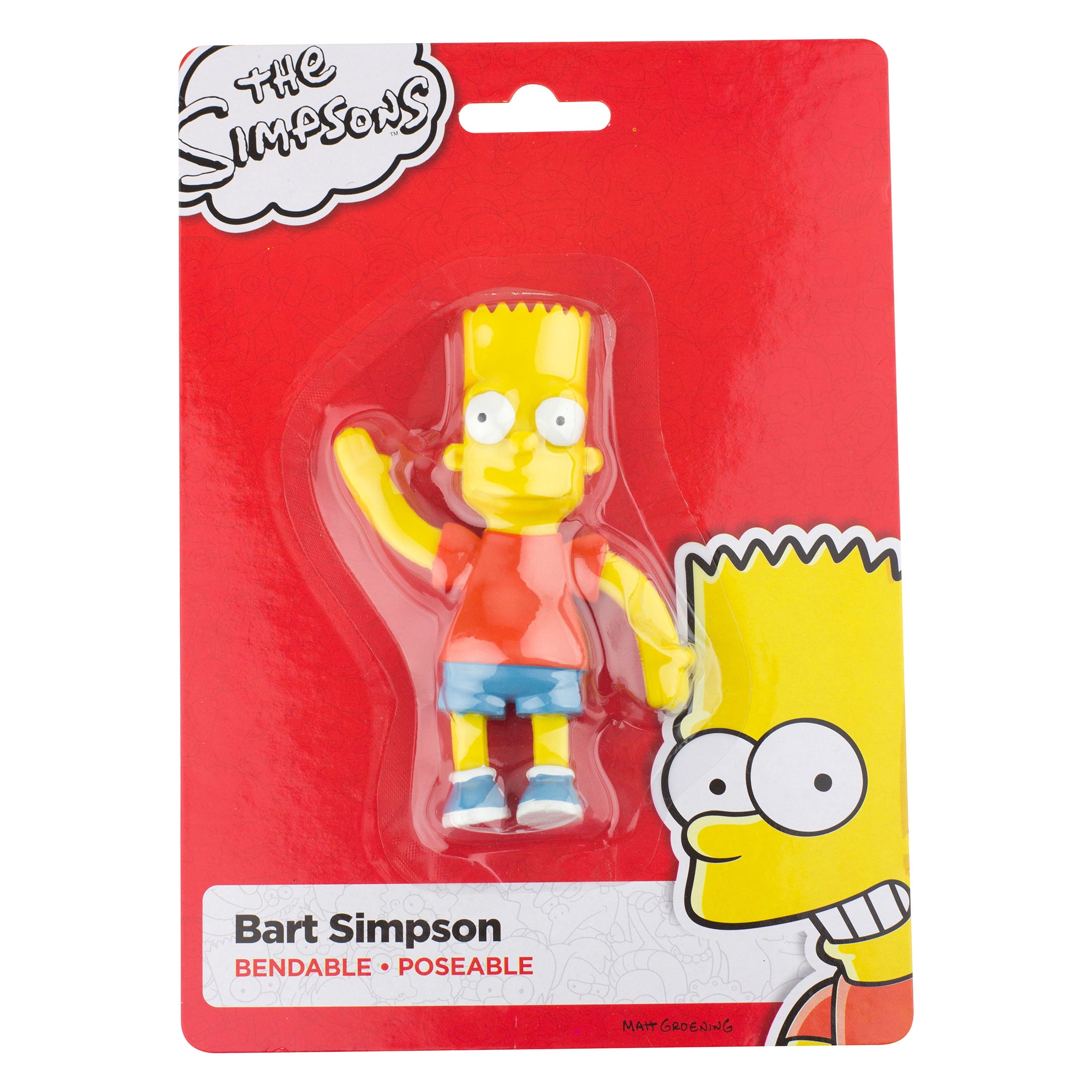 New Squeezie ToyThe Simpsons Bart with Skateboard 4.5 inch tall 
