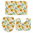thumbnail image 2 of Spring Sunflower Bathroom Rugs Set White Daisy Oil Painting Garden Scenery Non Slip Absorbent Soft Bath Mats 3 Piece Set with Bathroom Rug, U-Shaped Floor Mat, Toilet Seat Cover Large Size, 2 of 9