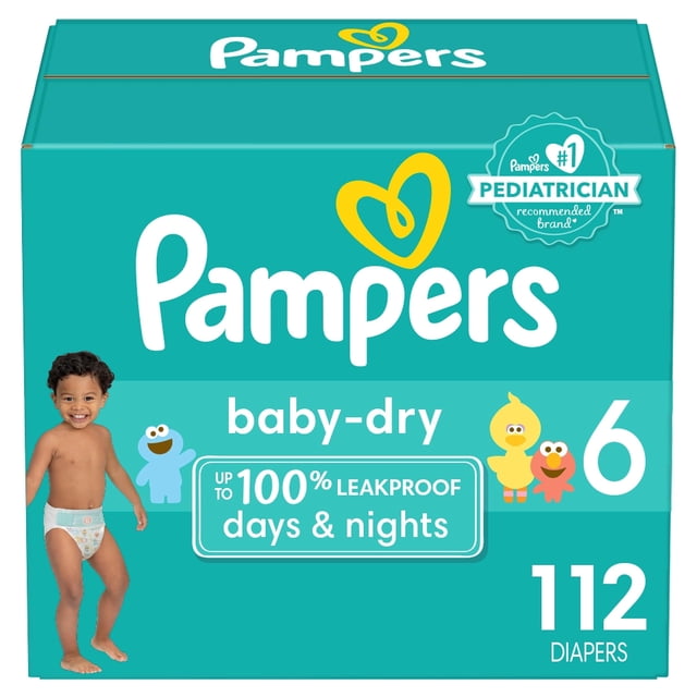 Pañales Pampers Baby Dry, tamaño 6, 112 unidades, absorbentes
