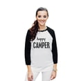 thumbnail image 2 of Thread Tank Happy Camper Unisex 3/4 Sleeves Baseball Raglan White Black Small, 2 of 4