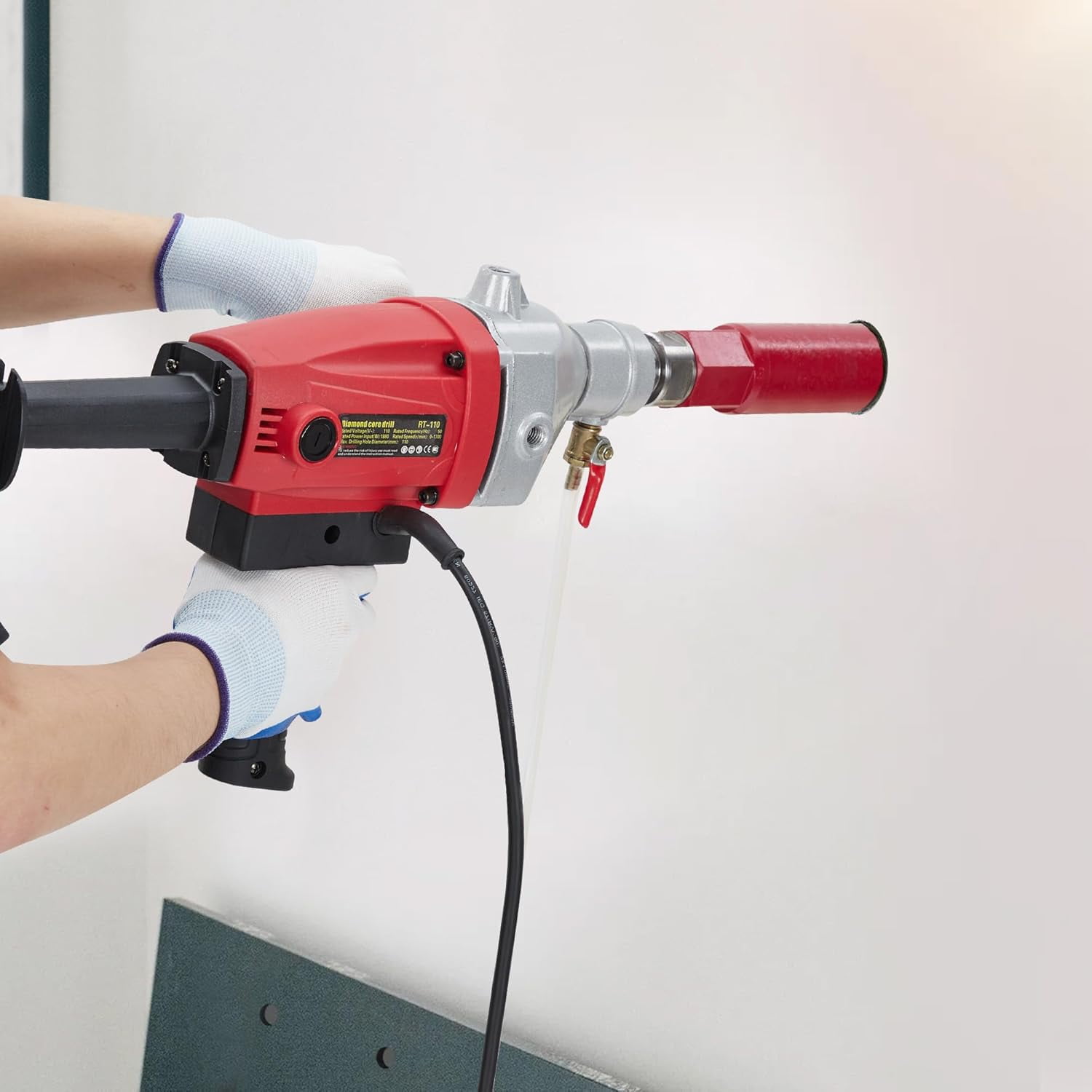 Telyswee 1500W Handheld Diamond Core Drilling Machine, 2-Speed Concrete Core Drill Rig (1100RPM/2400RPM), 1-1/4" Thread Power Drill for Brick, Concrete, Block, and Stone