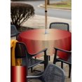 thumbnail image 5 of Outdoor Tablecloths with Umbrella Hole & Zipper, Dark Red Ombre 54x54 Inch Square Tablecloths, Modern Yellow Gradient Farmhouse Art Waterproof Table Cloth, Patio/Pool/Picnic Table Covers, 5 of 8