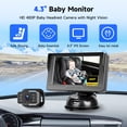thumbnail image 4 of Podofo Baby Car Mirror Camera, Car Rear View Mirror, 5 inch Baby Mirror Rear View Monitor With Ir Night Vision Function For Babies, Children, Toddlers and New Parents, 4 of 7