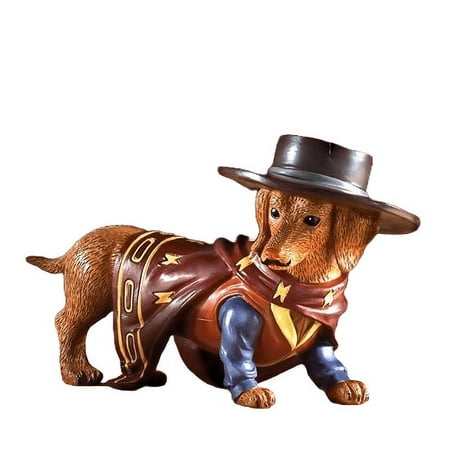 The Bradford Exchange A PAW-FECT Hero Spurs N Fur Dachshund Cowboys Dog Figurine 4-inches