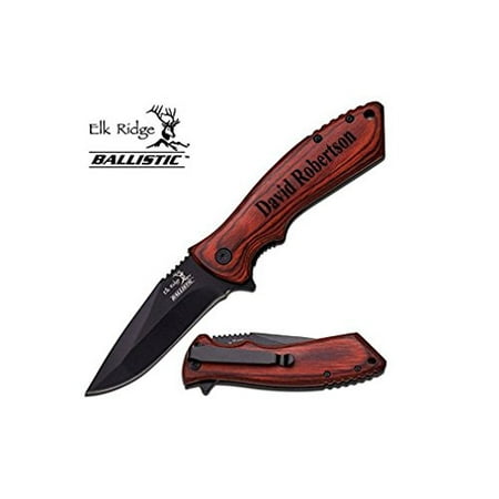 Personalized Pocket Knife PERSONALIZED Elk Ridge Laser Engraved Tactical Pocket Knife, Fathers Dad for Day, Groomsmen Gift, Graduation Gifts, Gifts for Men - Elk Ridge ER-A002PW ()