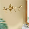 thumbnail image 3 of Bathroom Towel Hooks Rack Brushed Brass Wall Mount Single Layer Punch Bath Towel Bar for Balcony Kitchen, 3 of 7