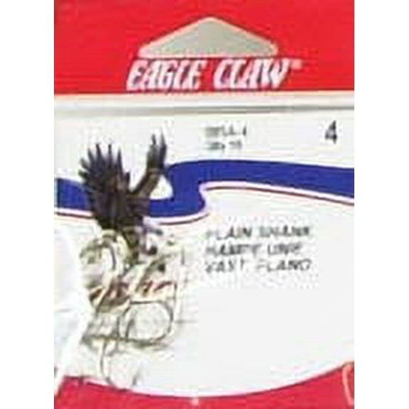 Eagle Claw 085AH-3/0 Plain Shank Offset Hooks, Nickel, Size 3/0, 8 Count