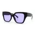 thumbnail image 5 of Womens Classy Thick Temple Plastic Horned Cat Eye Fashion Sunglasses Brown - Purple, 5 of 7