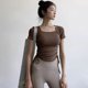 thumbnail image 5 of Tops de Yoga con cordón de cintura delgada, camisa de gimnasio, entrenamiento, Golf, Fitness, uso activo, Top corto, ropa deportiva, 5 of 5