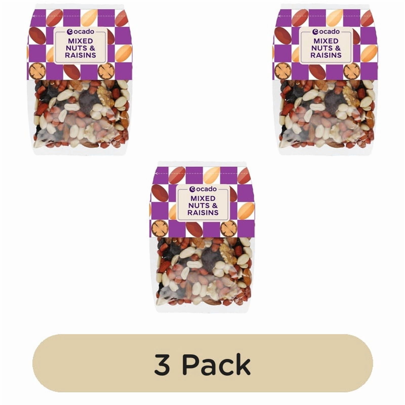 Ocado Mixed Nuts & Raisins 200g, British Import (Pack of 3)