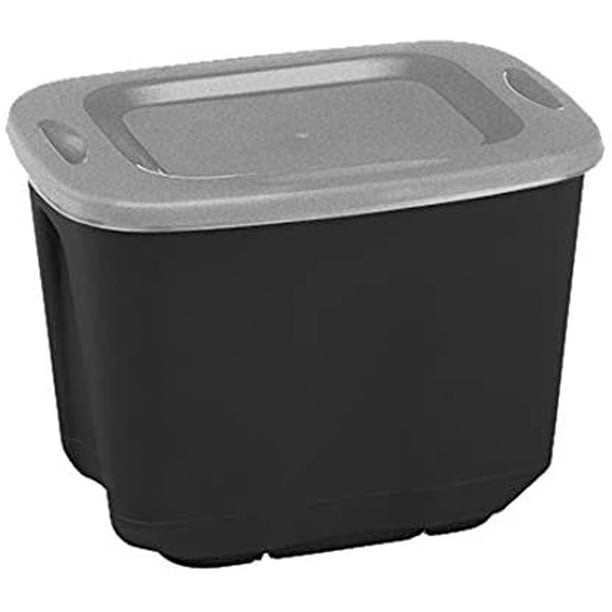 Homz 6610BKTS.10 10 Gallon Durable Molded Plastic Storage Bin w/ Lid