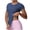 Navy, variant on Wenini Women's Crop Tops Lightweight Soft Round Neck Short Sleeve Basic Casual Workout Slim Fit Yoga T-Shirt Breathable Athletic Top, Gray M