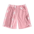 thumbnail image 5 of JoveMarine Unisex Snap Button Open Shorts, Athletic Shorts for Women and Men - Cotton Sporty with Pockets, Tear-Away Sides for Knee Hip Recovery, Post-Op Care Shorts,Pink 2XL, 5 of 8