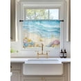 thumbnail image 3 of Sheer Curtains 45 Inch Length, Blue Semi Sheer Curtains Light Filtering Window Treatment, Summer Beach Coastal Nautical Ocean Starfish Privacy Voile Drapes for Living Room Bedroom 52x45 Inch, 3 of 7