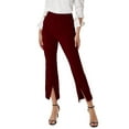 thumbnail image 2 of Lucakuins - Pantalones largos casuales para mujer, cintura alta, color sólido, pierna acampanada, pantalones divididos con bolsillos Lucakuins moda, 2 of 7