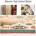 thumbnail image 5 of Bailu Sofa Throw Cotton Thread Knitted Throw with Tassels Geometric Bohemian Sofa Cover Bed Blanket Home Decor (Color: 02, Size: 90x150cm 1 piece), 5 of 7