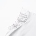 thumbnail image 4 of NIEWTR Girls Basic Ruffle Sleeve T-Shirts Crewneck Slim Fit Tank Tops Soft Fashion Tees(White,4-5 Years), 4 of 7