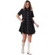 thumbnail image 4 of INSPIRE CHIC Vestido Mini de Jean con Cuello y Botones de Manga Corta para Mujeres L Negro, 4 of 6